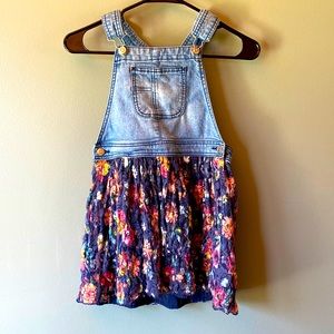 Jean overall floral skirt